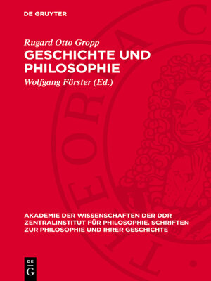 cover image of Geschichte und Philosophie